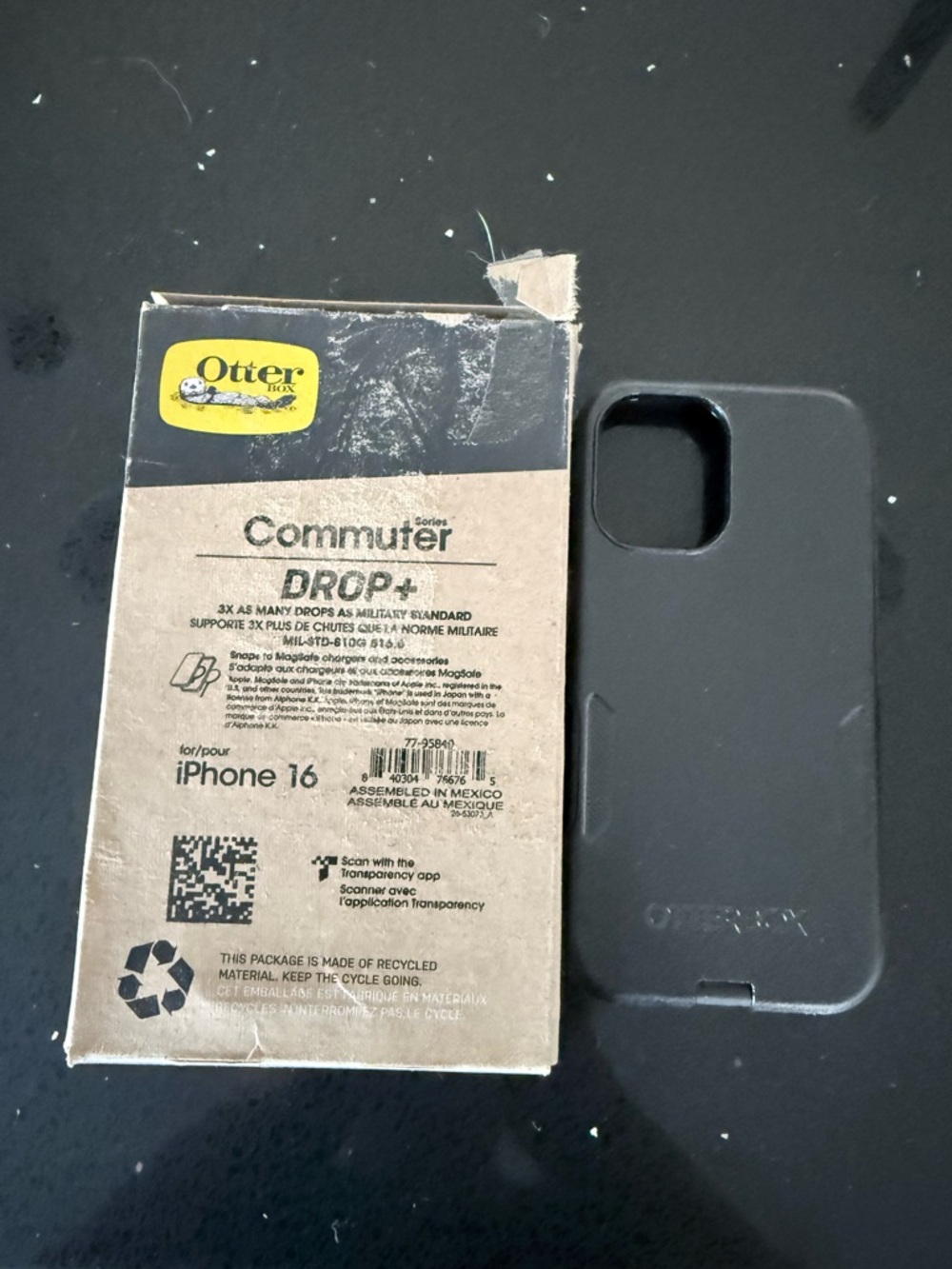 OtterBox Commuter Series Drop+ Case for iPhone 16 - Black